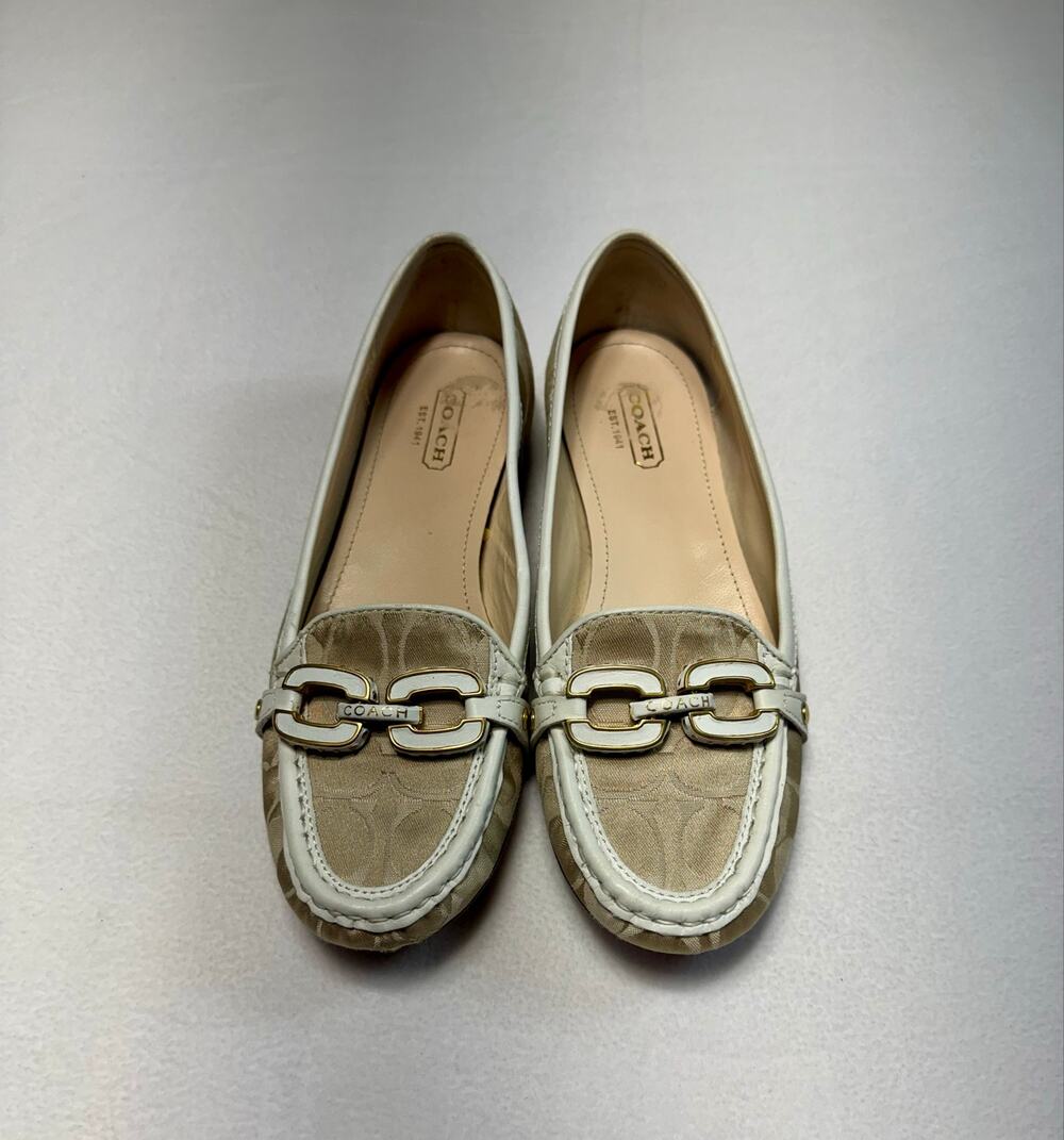 Coach signature jacquard loafers euro vacation coastal resort wear classy 0034A3